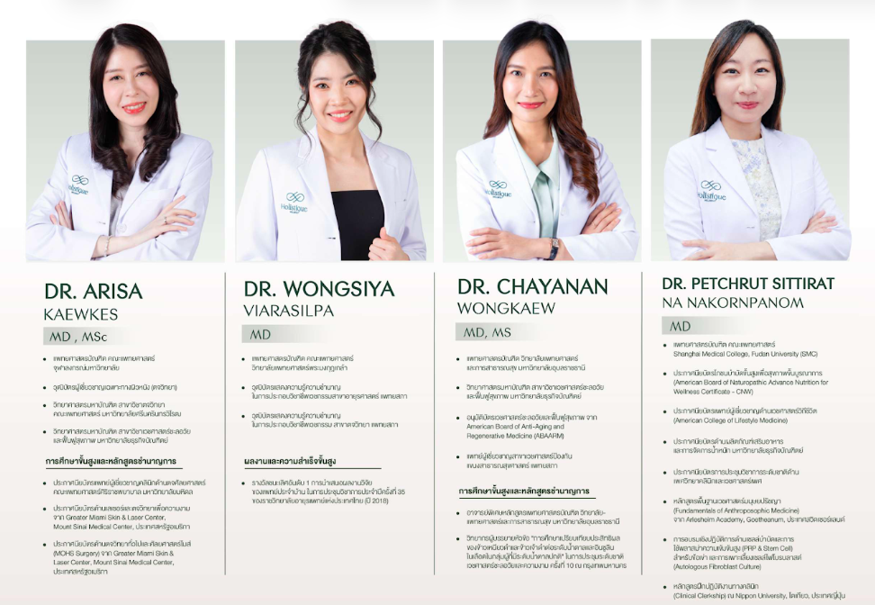 Holistique Wellness Center ทีมแพทย์
